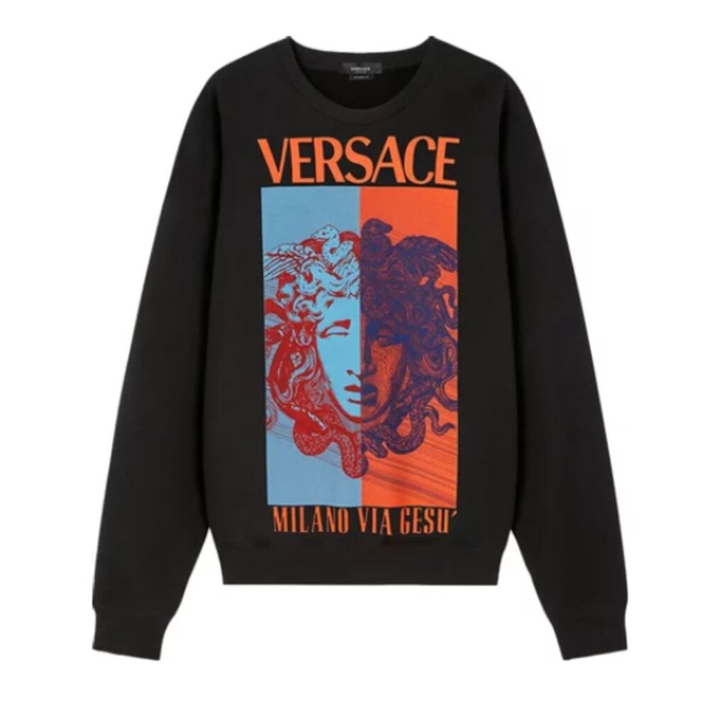 SOLD - NWT Versace Medusa Graphic Sweatshirt - Black - Size XL - MSRP $1050